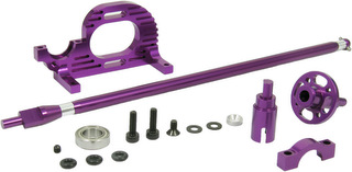 Square SQB-22P - Alum Motor Mount & Center Drive Shaft Set Purple (Alex Barracuda) 