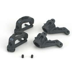 LOSA9758 - 6 degree Front Spindles & Carriers - Graphite (JRX-S)