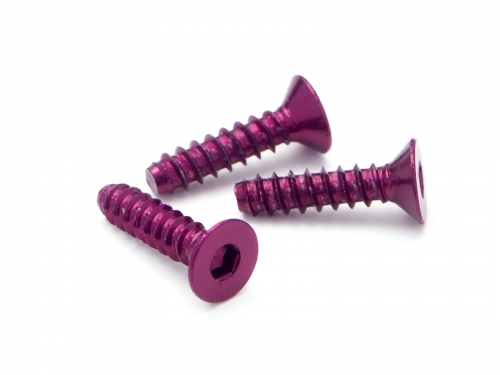 HPI Z078 - Alum TP. Flat Head Screw M3x12, Hex Socket, Purplr 5pcs