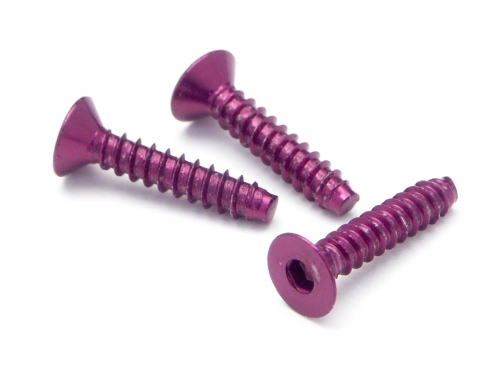 HPI Z079 - Alum TP. Flat Head Screw M3x15, Hex Socket, Purplr 5pcs