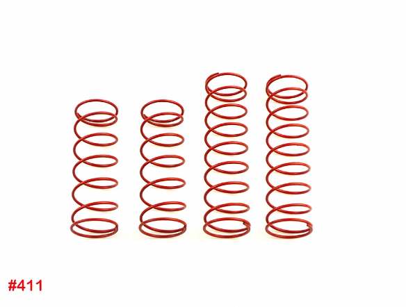 Hong Nor 411 - Big Bore Shock Spring Set, Red Soft (Front 1.5x68x7.5T Rear 1.5x8.5x9.75T)