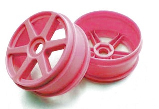K-Factory K8002 - 6-Spoke Wheel 2pcs Pink (1-8 Buggy)