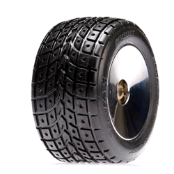 Losi LOSB1181 - Rear Street Treads Glued, Chrome Wheels (Mini-T(2))