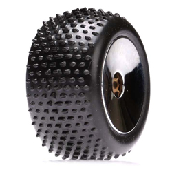 Losi LOSB1178 - Rear Taper Pins Glued, Chrome Wheels (2) (Mini-T)