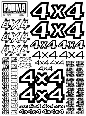 Parma 10664 - Decal, 4x4 Truck Logos