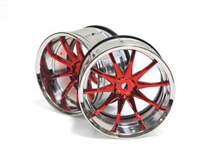 HPI 33499 - LP35 Work XSA 03C Chrome/Red Wheels 9mm offset