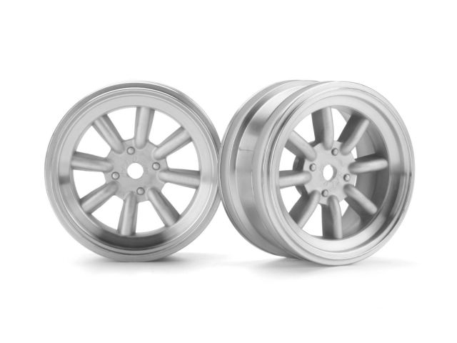HPI 3933 - MX60 8-Spoke Wheel Matte Chrome 0mm Offset 2pcs 