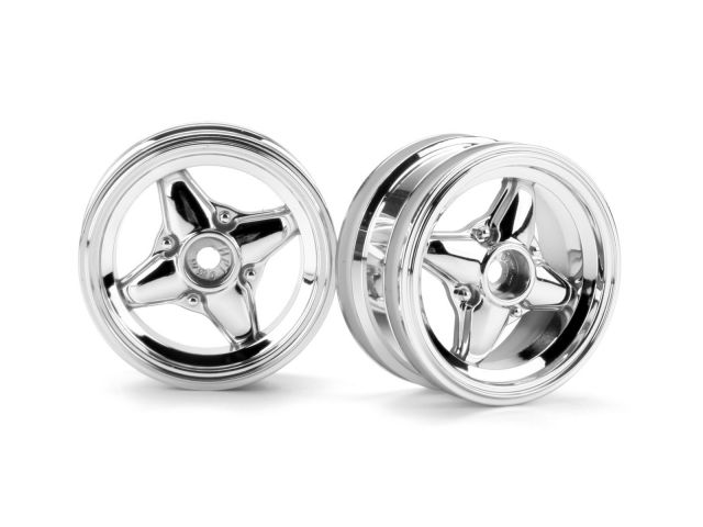 HPI 3902 - MX60 4-Spoke Wheel Chrome 0mm Offset 2pcs 