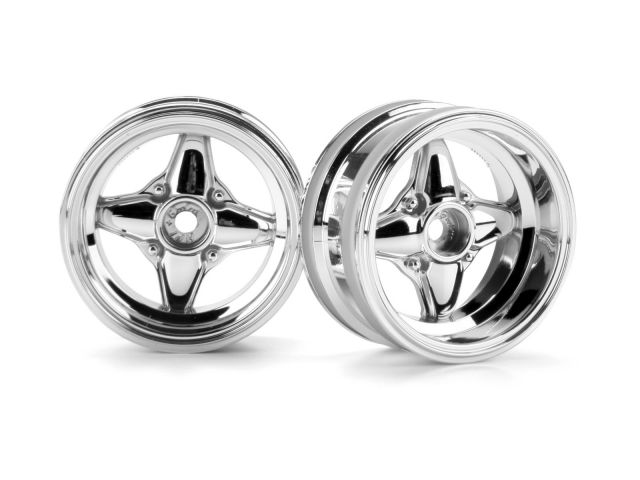 HPI 3912 - MX60 4-Spoke Wheel Chrome 6mm Offset 2pcs 