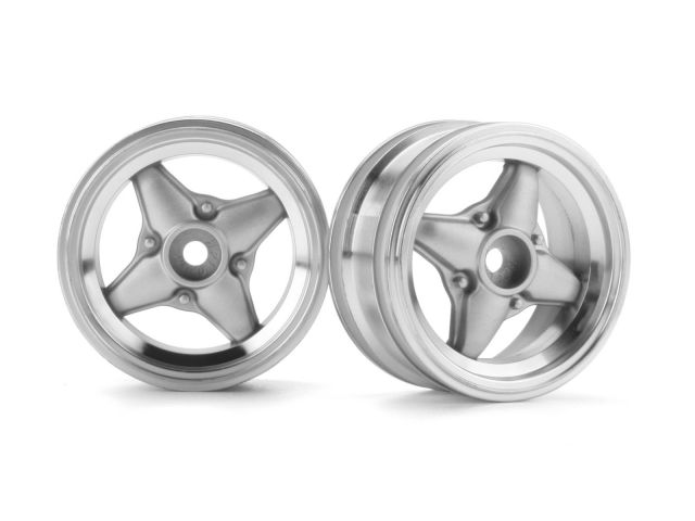 HPI 3903 - MX60 4-Spoke Wheel Matte Chrome 0mm Offset 2pcs 