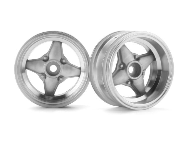 HPI 3913 - MX60 4-Spoke Wheel Matte Chrome 6mm Offset 2pcs 