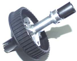K-Factory K1108 - Alum Rear Solid Axle with Pulley (Kyosho V1R)