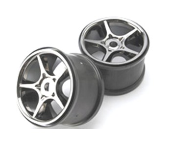 Traxxas 5372X - 3.8 inches Gemini Black Chrome Wheels 17mm Hex (E-Revo. E-Maxx, T-Maxx)