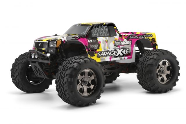 HPI 105897 - Nitro GT-3 Truck Painted Body (Yellow / Pink / Black) (Savage Flux, Savage X)