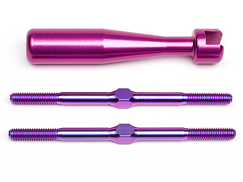 HPI 93585 - Turnbuckle M4x70mm Titanium / Purple (Savage)