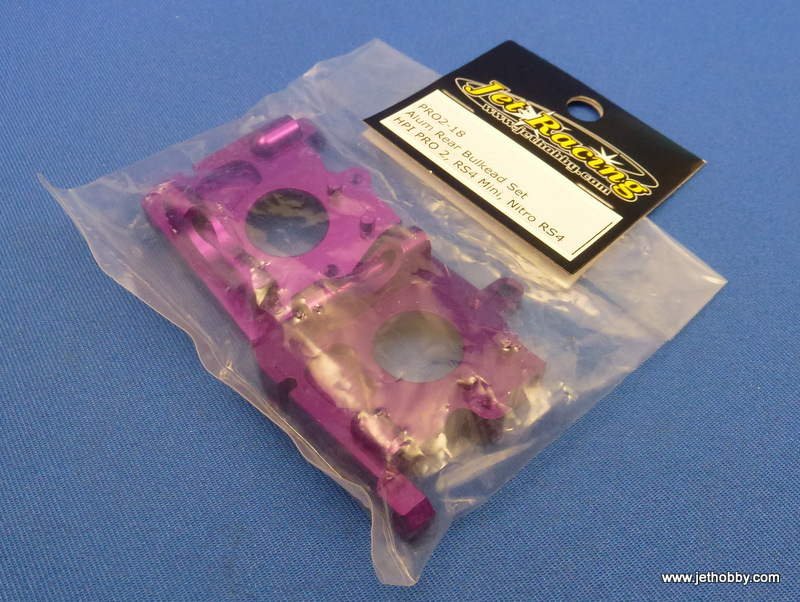 Jet Racing PRO2-18 - Alum Rear Bulkhead Set (HPI RS4 Pro2, Nitro Mini RS4)