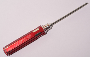 Corally 16033 - Pro Alu Screwdriver – Red Aluminium Grip & Replaceable Tip – Hex: 2.0 mm 