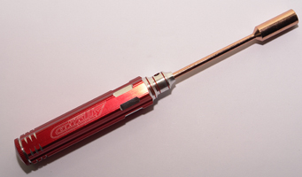 Corally 16038 - Pro Alu Screwdriver – Red Aluminium Grip & Replaceable Tip – Socket: 6.0 mm