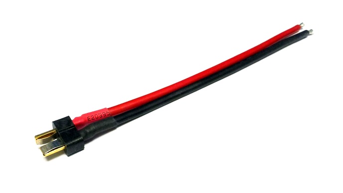 Jet Racing P-10 - T-Plug, Male with 14 Gauge Silicone Wire