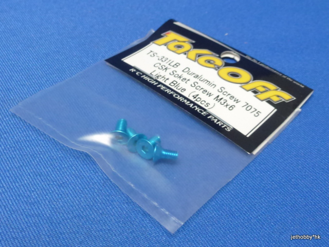 Take Off TS331LB - Duralumin Screw 7075 CSK Soket Screw M3x6 ( Light Blue ) 4pcs