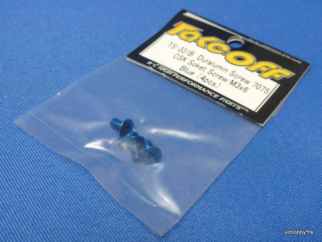 Take Off TS331B - Duralumin Screw 7075 CSK Soket Screw M3x6 ( Blue ) 4pcs
