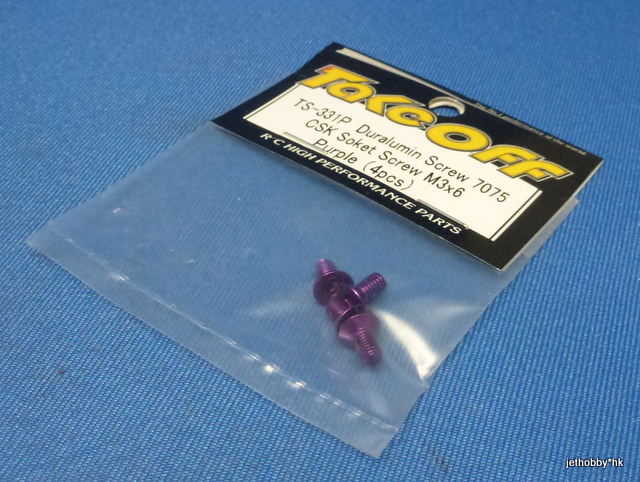 Take Off TS331P - Duralumin Screw 7075 CSK Socket Screw M3x6 ( Purple ) 4pcs