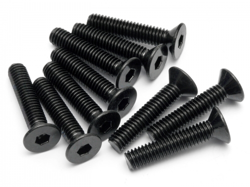 HPI 94533 - Flat Head Screw M4x20mm (Hex Socket / 10pcs) (Hellfire)