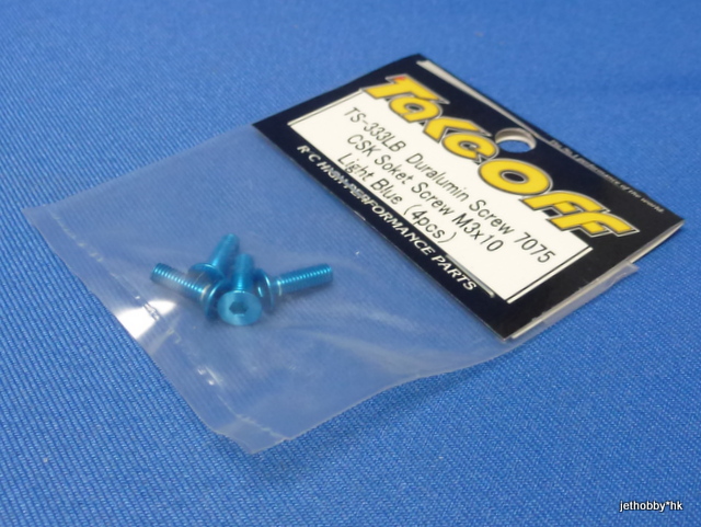 Take Off TS333LB - Duralumin Screw 7075 CSK Soket Screw M3x10 ( Light Blue ) 4pcs
