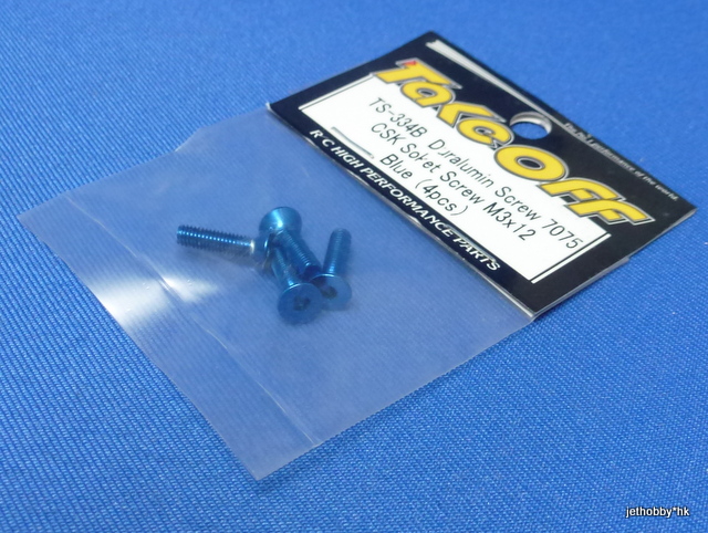 Take Off TS334B - Duralumin Screw 7075 CSK Soket Screw M3x12 ( Blue ) 4pcs