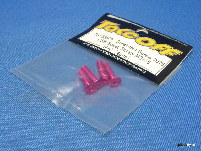 Take Off TS335PK - Duralumin Screw 7075 CSK Soket Screw M3x15 ( Pink ) 4pcs