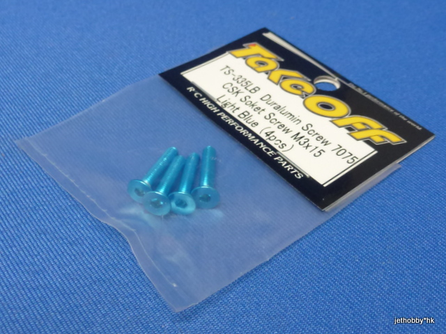Take Off TS335LB - Duralumin Screw 7075 CSK Soket Screw M3x15 ( Light Blue ) 4pcs