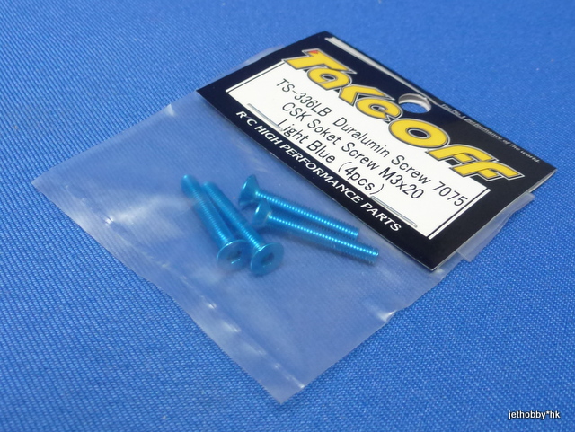 Take Off TS336LB - Duralumin Screw 7075 CSK Soket Screw M3x20 ( Light Blue ) 4pcs