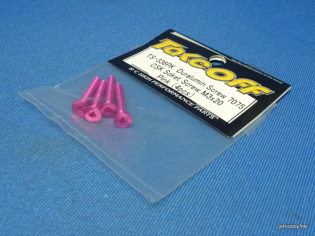 Take Off TS336PK - Duralumin Screw 7075 CSK Soket Screw M3x20 ( Pink) 4pcs