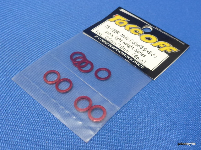 Take Off TS122R  - Multi Collar (6x9) Super Light Weight Series 0.5mm / 1mm ( Red ) 4pcs