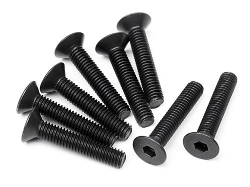 HPI 100557 - Flat Head Screw M3x16mm Hex Socket 8pcs (Vorza, D8S, Apache)