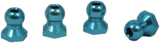 Square STB-11BXB - 5mm Alum Hex Socket Pillow Ball Nut, Blue, 4pcs (Tamiya)