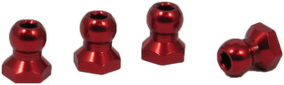 Square STB-11BXR - 5mm Alum Hex Socket Pillow Ball Nut, Red, 4pcs (Tamiya)