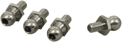 Square STB-11AXT - 5mm Alum Hex Socket Pillow Ball, 4pcs (Tamiya)