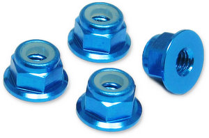 Jet Racing JE-65B - 4mm Alum Lock Nuts Flanged / 4pcs