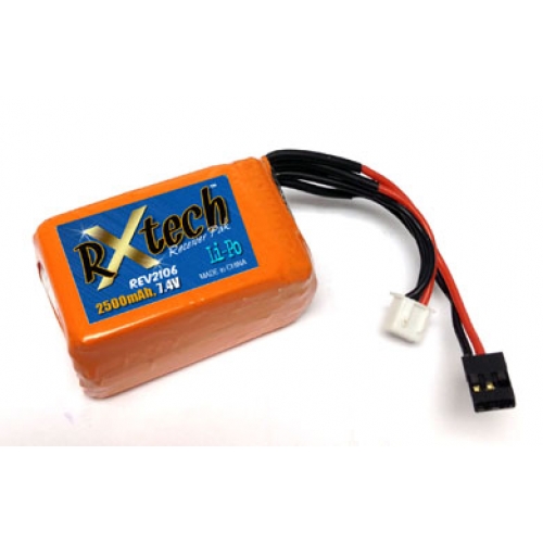 Trinity Rev2106 - 7.4v, 2500mAh, Li-Po Nitro Receiver Pack Square / Hump Style, Direct RTR Replacement