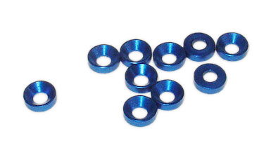 Comet A201B - 3mm CSK Washer, 10pcs, Blue