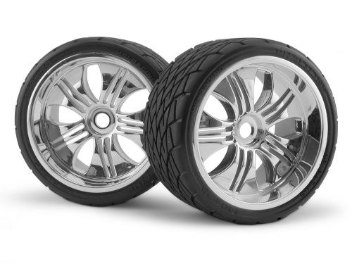 HPI 4731 - Mounted Phaltline Tire 140x70mm on Tremor Chrome Wheel (Savage Flux, Savage XL, Savage X) 