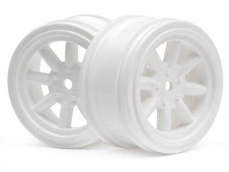 HPI 3805 - Vintage 8-spoke Wheel 26mm White 0mm Offset 