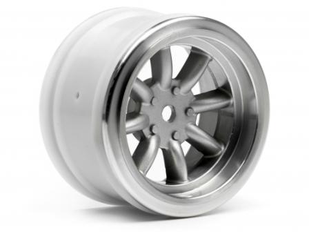 HPI 3813 - Vintage 8-spoke Wheel 31mm Matte Chrome 6mm Offset 