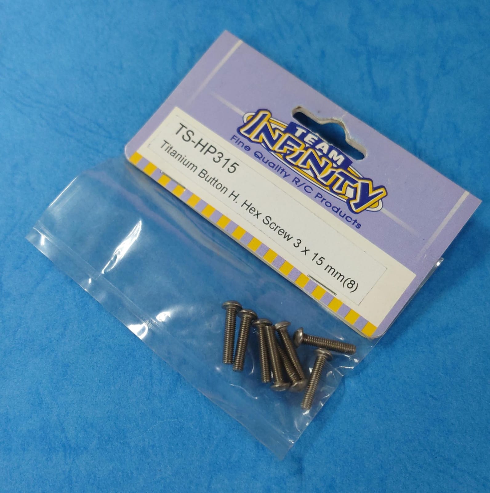 Team Infinity TS-HP315 - Titanium Button Head Hex Screw M3x15mm, 10pcs