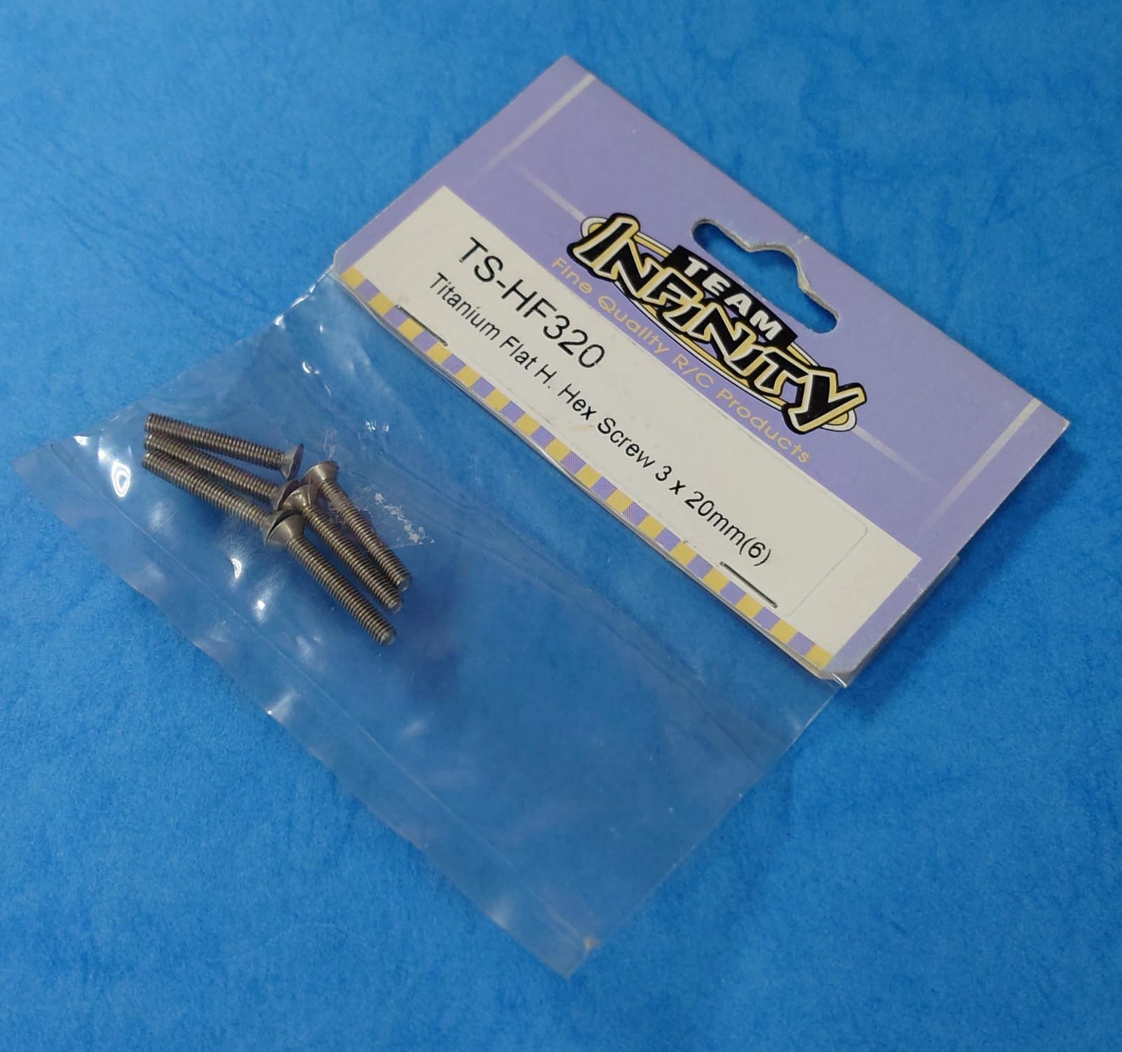 Team Infinity TS-HF320 - Titanium Flat Head HexScrew M3x20mm, 6pcs	