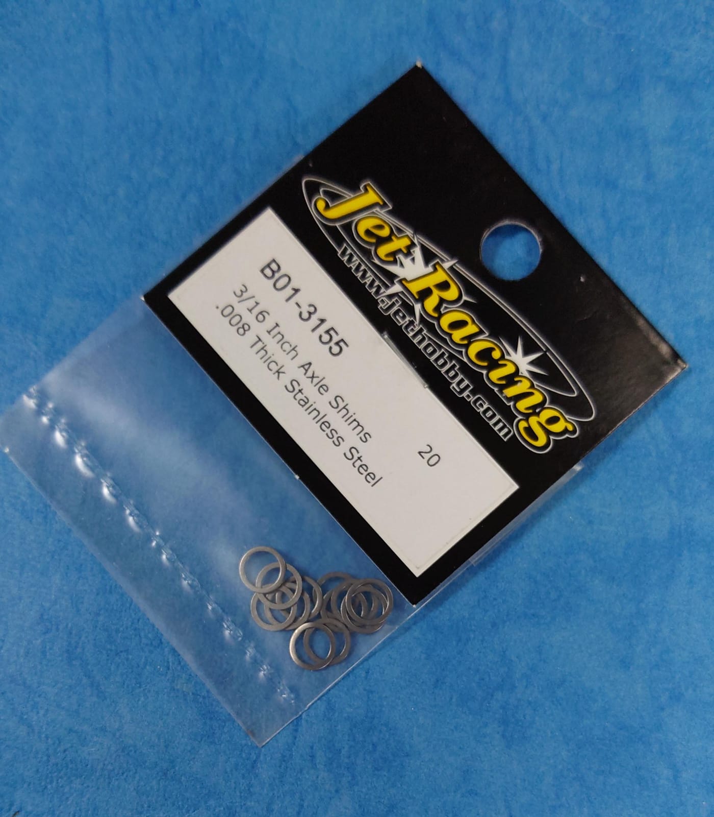 Jet Racing B01-3155 - 3/16 Inch Axle Shim .008 Thick Stainless Steel