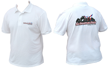 Schumacher G333M - Schumacher Racing Polo Shirt, White, Medium