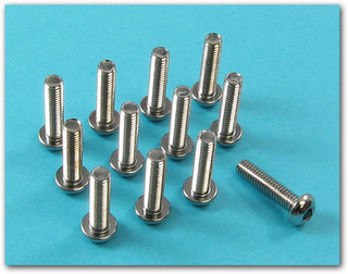 Tech 7214 - M3x12 Button Head Screw, Hex Socket, Chrome 12 pcs