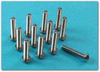 Tech 7215 - M3x15 Button Head Screw, Hex Socket, Chrome 12 pcs